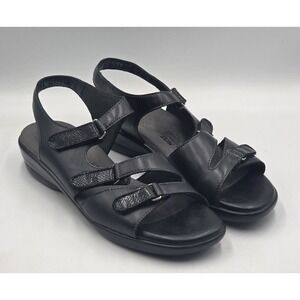 SAS Tabby Slingback Sandal Womens 9N Narrow Black Comfort Leather Walking Shoe